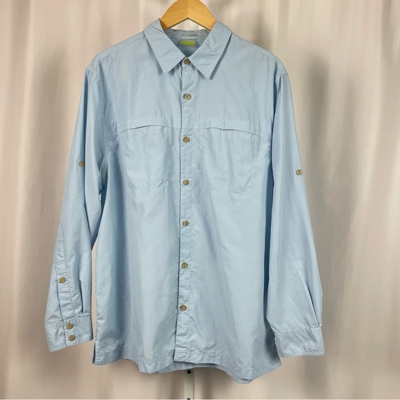 Koppen Large No Fly Zone Insect Repellent Fishing Hiking Camping Button Down Top - Picture 1 of 10